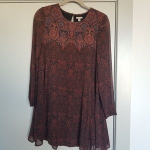 Semi-sheer burnt orange Urban Outfitters dress